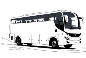 A drawing of a bus on a white background vector