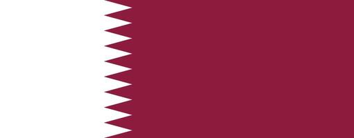 The qatar flag is shown in red and white vector