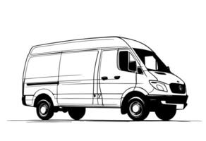 A drawing of a van on a white background vector