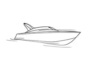 A drawing of a boat on the water vector