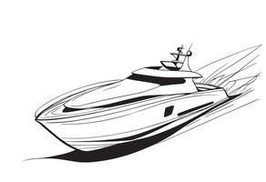 A drawing of a boat on a white background vector