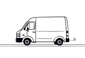 A line drawing of a van on a white background vector