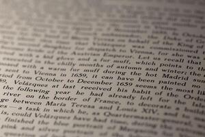 macro photography of a book page with text in English font photo