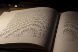 macro photography of a book page with text in English font photo