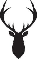 Silhouette horned deer on white background vector