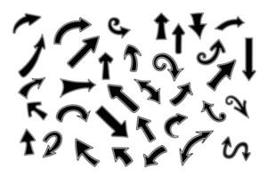 A Set of Thick Curvy Arrows vector