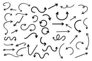 A Set of Hand Drawn Curvy Arrows vector