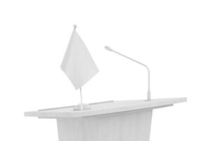 Lectern and Desk Flag Mockup for Elegant and Professional Product Presentation photo