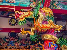 Dragon statue,dragon symbol,dragon Chinese is a beautiful Thai and Chinese architecture of shrine, temple.Symbol of good luck and prosperity during the Chinese New Year celebrations. photo