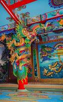 Dragon statue,dragon symbol,dragon Chinese is a beautiful Thai and Chinese architecture of shrine, temple.Symbol of good luck and prosperity during the Chinese New Year celebrations. photo