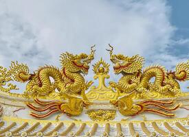 Dragon statue,dragon symbol,dragon Chinese is a beautiful Thai and Chinese architecture of shrine, temple.Symbol of good luck and prosperity during the Chinese New Year celebrations. photo