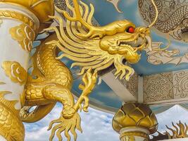 Dragon statue,dragon symbol,dragon Chinese is a beautiful Thai and Chinese architecture of shrine, temple.Symbol of good luck and prosperity during the Chinese New Year celebrations. photo
