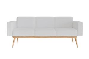 realistic white sofa Cloth or leather seats, illustrations, 3D renders, decorated in a minimalist style, interior separated from the background-clipping path. photo
