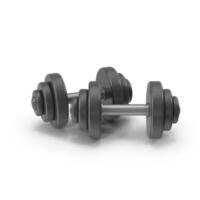 a 3D two dumbbells on a white background photo