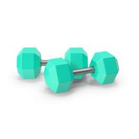 a 3D two dumbbells on a white background photo