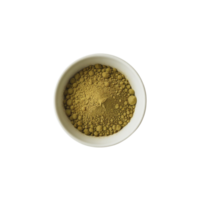 A shot of a bowl filled with spice powder, photographed from above against a transparent backdrop png