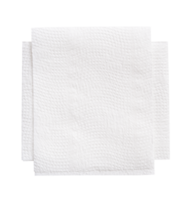 Top view photo of two folded white tissue paper in stack isolated in file format png