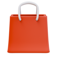 3D Icon Paper Shopping Bag with Handles. Store, Online Shopping, Sale Concept. 3D Illustration Design Web Mobile App png