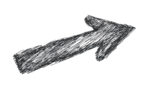 Hand drawn Dark Gray Arrow Direction Pointer Graphic Element Design Resource png