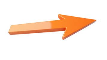 3D Orange Arrow Right Direction Pointer Guide Navigation png
