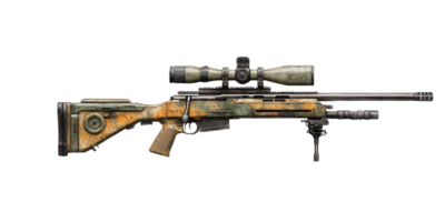 Camouflage Sniper Rifle Military Weapon Hunting Rifle Long Range Shooting Precision Marksmanship png