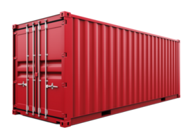 Red Shipping Container Isolated on Transparent Background png