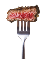 Fork With Steak Isolated on Transparent Background png