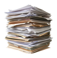 Stack of Paperwork Isolated on Transparent Background png