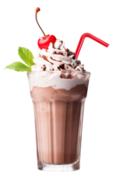 Milkshake with Cherry on Top Isolated on Transparent Background png