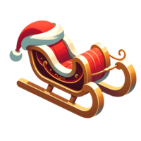 Realistic Beautiful Christmas Sleight With Sant Claus Hat png