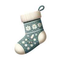 Beautiful Realistic Christmas Sock With Snowflakes Painted on it png