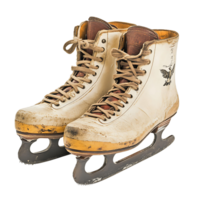 A pair of ice skates with laces isolated on a transparent background png