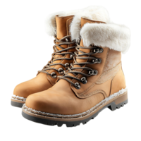 A stylish pair of winter boots isolated on a transparent background png