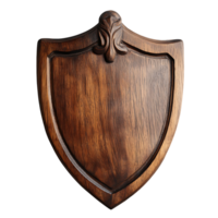 A wooden shield with a carved design on it png
