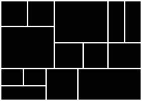 14 Photo collage template illustration. Grid pattern for picture display presentation. background and rectangle shape for wall mood board. vector