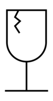 Fragile symbol indicating handle with care and risk of breaking glass png