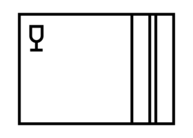 Fragile symbol on cardboard box indicating handle with care png