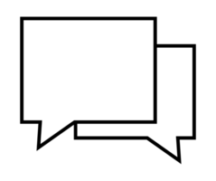 Two empty speech bubbles representing communication and dialogue png