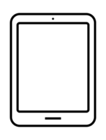 Modern tablet computer with blank screen showing potential for mobile technology png