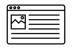 Webpage showing image and text lines in browser window png