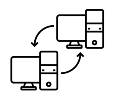 Data synchronization between two desktop computers exchanging information png