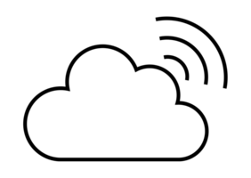 Cloud computing sending wifi signal, modern technology icon png