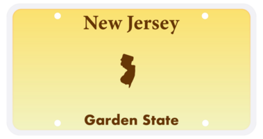New jersey garden state license plate on gradient yellow background png