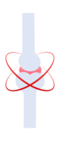 Joint inflammation causing pain highlighted with red circles in a medical illustration png
