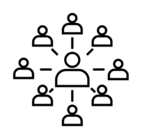 People connecting in a network, sharing information and resources png