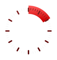 Clock face showing time passing with red section highlighting urgency and deadline png
