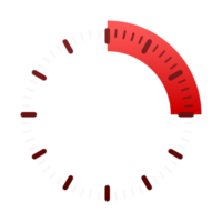 Clock showing time passing with red gradient segment png