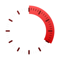Clock showing time passing, deadline or productivity with red gradient on white background png