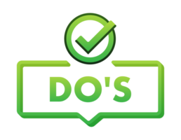 Green do's speech bubble showing check mark representing approval png