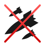 Red cross prohibiting missile attacks and bombing png